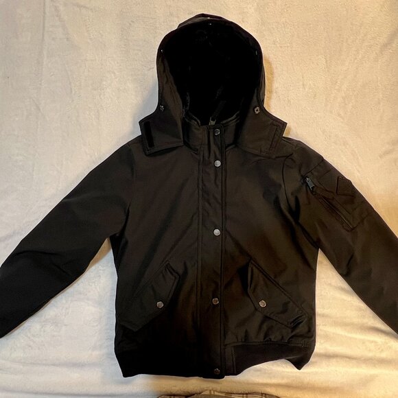 HOLLISTER BLACK FAUX FUR LINED JACKET WITH HOOD - Picture 1 of 6
